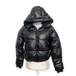 All In Motion Kids XL 14 Black Puffer Jacket Hooded Water Resistant Wind Coat